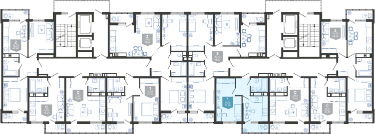 33,2 м², 1-комнатная квартира 5 500 000 ₽ - изображение 64