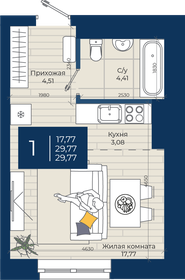 Квартира 29,8 м², студия - изображение 1