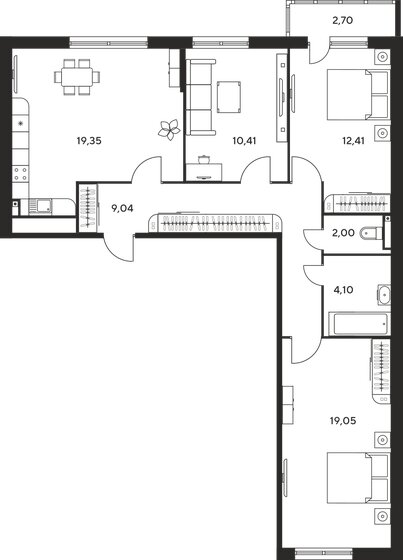 81,9 м², 3-комнатная квартира 9 200 000 ₽ - изображение 1