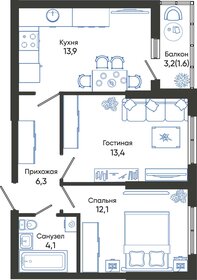 58,7 м², 2-комнатная квартира 8 100 000 ₽ - изображение 44