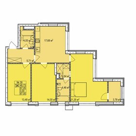 Квартира 87,1 м², 3-комнатная - изображение 1