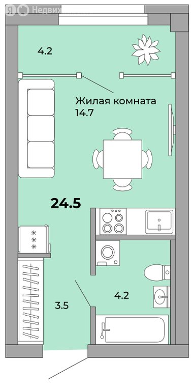 Варианты планировок ЖК «Белая башня» - планировка 3