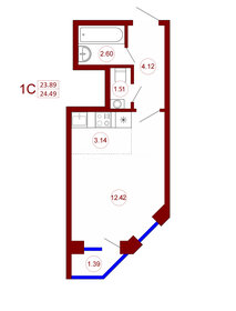 32 м², 1-комнатная квартира 3 150 000 ₽ - изображение 31