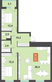 86,9 м², 3-комнатная квартира 9 990 000 ₽ - изображение 95