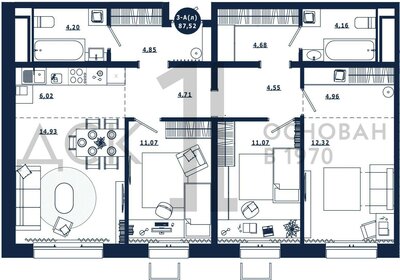 80,4 м², 3-комнатная квартира 9 500 000 ₽ - изображение 90