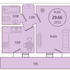 Квартира 30,2 м², 1-комнатная - изображение 2