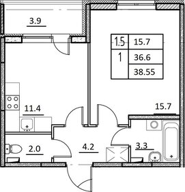 36,8 м², 1-комнатная квартира 7 300 000 ₽ - изображение 40