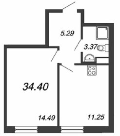 Квартира 34,7 м², 1-комнатные - изображение 1