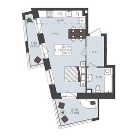 26,5 м², 1-комнатная квартира 7 169 193 ₽ - изображение 21