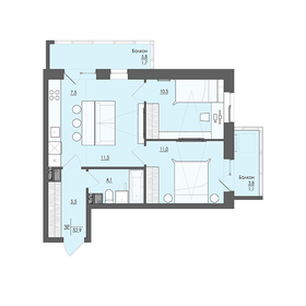38,2 м², 2-комнатная квартира 5 386 200 ₽ - изображение 51