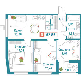 63,3 м², 3-комнатная квартира 11 970 030 ₽ - изображение 8