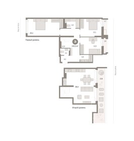 Квартира 132,2 м², 3-комнатная - изображение 1