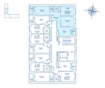 79,8 м², 3-комнатная квартира 8 533 250 ₽ - изображение 10