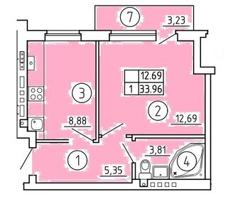 34,4 м², 1-комнатная квартира 2 981 000 ₽ - изображение 13