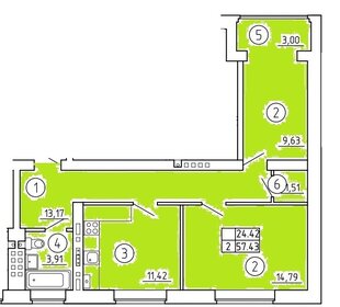 50 м², 2-комнатная квартира 6 500 000 ₽ - изображение 77