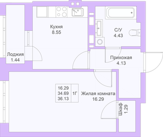 31,9 м², 1-комнатная квартира 7 469 280 ₽ - изображение 28