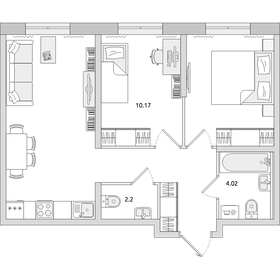 53,9 м², 2-комнатная квартира 8 400 046 ₽ - изображение 30