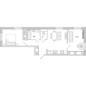 Квартира 58,2 м², 2-комнатная - изображение 1