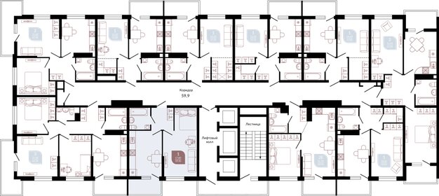 44,7 м², 1-комнатная квартира 8 823 780 ₽ - изображение 21