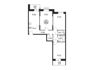 82,3 м², 3-комнатная квартира 12 639 190 ₽ - изображение 22