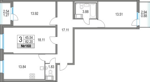 78,6 м², 3-комнатная квартира 19 540 804 ₽ - изображение 12
