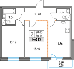 61 м², 2-комнатная квартира 16 400 000 ₽ - изображение 11