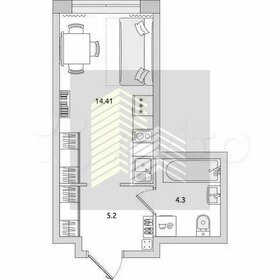 Квартира 23,9 м², 1-комнатная - изображение 1