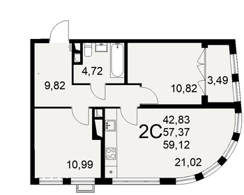 65,3 м², 3-комнатная квартира 7 500 000 ₽ - изображение 81