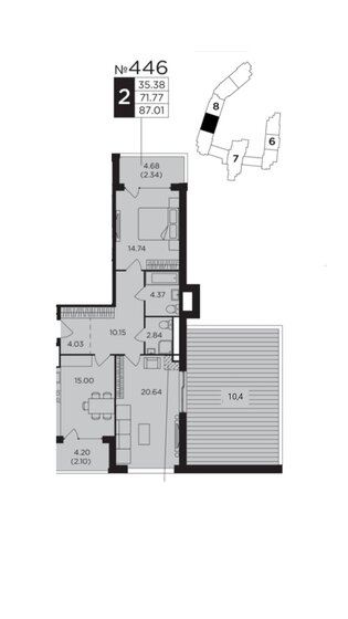 87,1 м², 2-комнатная квартира 50 000 000 ₽ - изображение 25