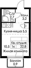 Квартира 22,8 м², студия - изображение 1