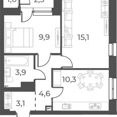 Квартира 47 м², 2-комнатная - изображение 3