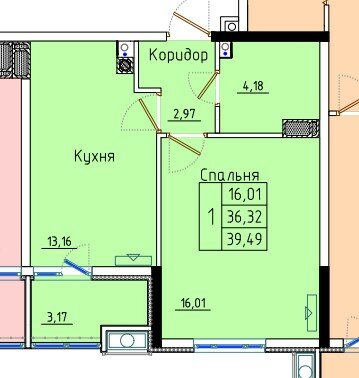 39,5 м², 1-комнатная квартира 3 791 040 ₽ - изображение 51