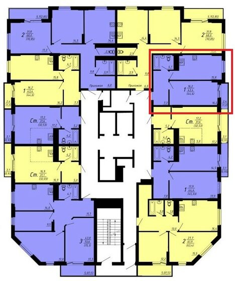 46 м², 1-комнатная квартира 5 490 000 ₽ - изображение 45