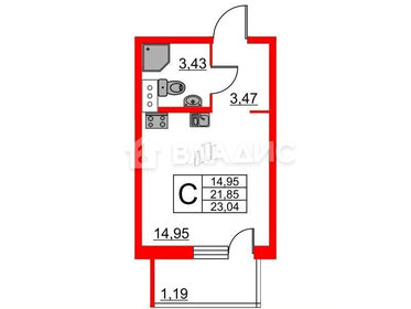 Квартира 23 м², студия - изображение 1