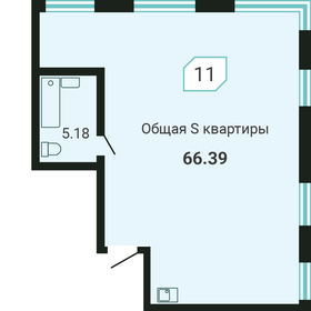 Квартира 66,4 м², студия - изображение 1