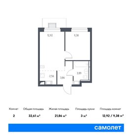 Квартира 32,6 м², 1-комнатная - изображение 1