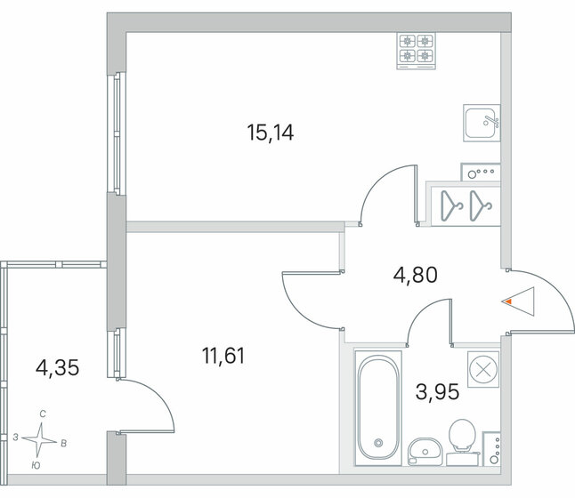 36,8 м², 1-комнатная квартира 7 128 400 ₽ - изображение 21