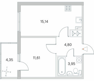 Квартира 36,8 м², 1-комнатная - изображение 1