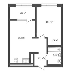 Квартира 51 м², 1-комнатная - изображение 1