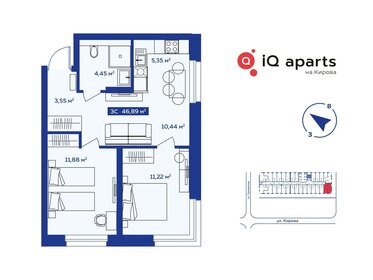 61,1 м², 3-комнатная квартира 10 300 000 ₽ - изображение 16