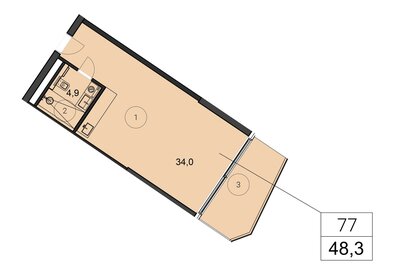 47,2 м², 1-комнатные апартаменты 84 960 000 ₽ - изображение 6