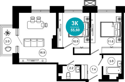 71,5 м², 4-комнатная квартира 43 000 000 ₽ - изображение 91