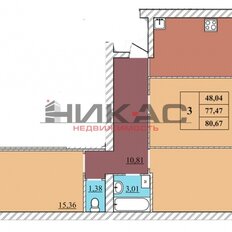 Квартира 80,7 м², 3-комнатная - изображение 2