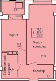 Квартира 43 м², 1-комнатная - изображение 1