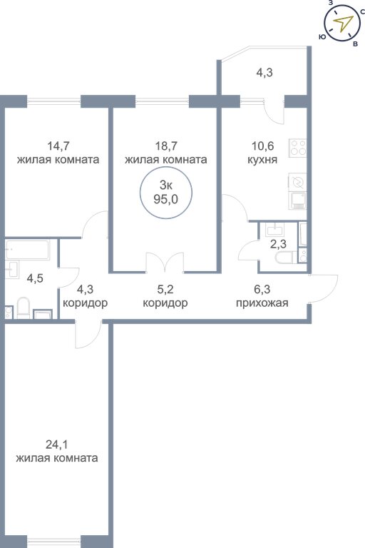 Варианты планировок ЖК «Георгиевский» - планировка 5