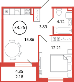 38,9 м², 1-комнатная квартира 7 111 881 ₽ - изображение 13