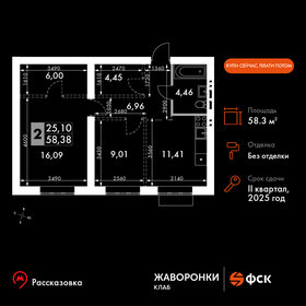 60 м², 3-комнатная квартира 6 500 000 ₽ - изображение 38