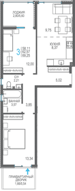 60,6 м², 3-комнатная квартира 10 300 300 ₽ - изображение 20
