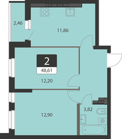 Квартира 48,6 м², 2-комнатная - изображение 1