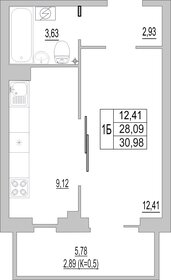 Квартира 31 м², студия - изображение 1